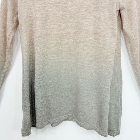 Miss Me Tan Gray Ombré V Neck Lace Trim Rhinestone Jersey Stretch Cardigan NEW - Picture 13 of 16